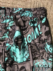 Comics Style Fluorescent Hooded Man Pants