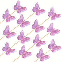 12pcs Butterfly Cake Topper Fairy Wedding Birthday Party Decor