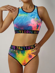 Tie Dye Sports Tank Bra & Panties Set