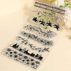 Christmas Collection Decorative Pattern Transparent Rubber Stamp
