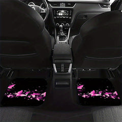 4pcs Butterfly Flower Car Floor Mats Universal Fit Vans Women Pink Mat Halloween