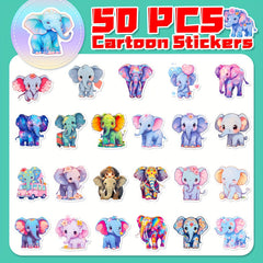 Elephant Family Stickers Kids Painted Animal Graffiti Stickers