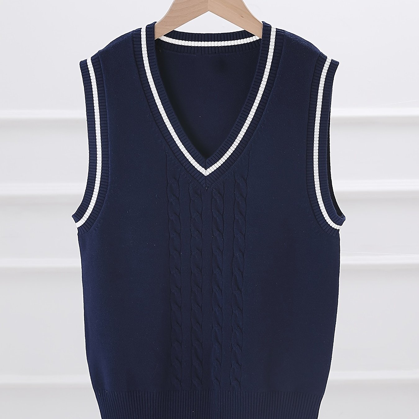 Boys Preppy Uniform V Neck Knit Vest Fitness Sweater Kids Clothes