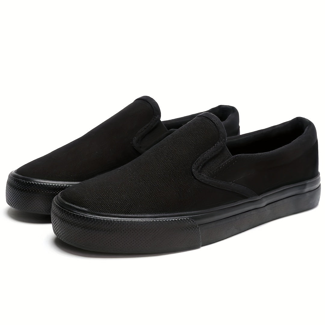 Women's Canvas Slip on Casual Shoes Low Top Round Toe Flat Walking Sneakers