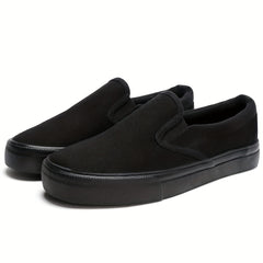 Women's Canvas Slip on Casual Shoes Low Top Round Toe Flat Walking Sneakers