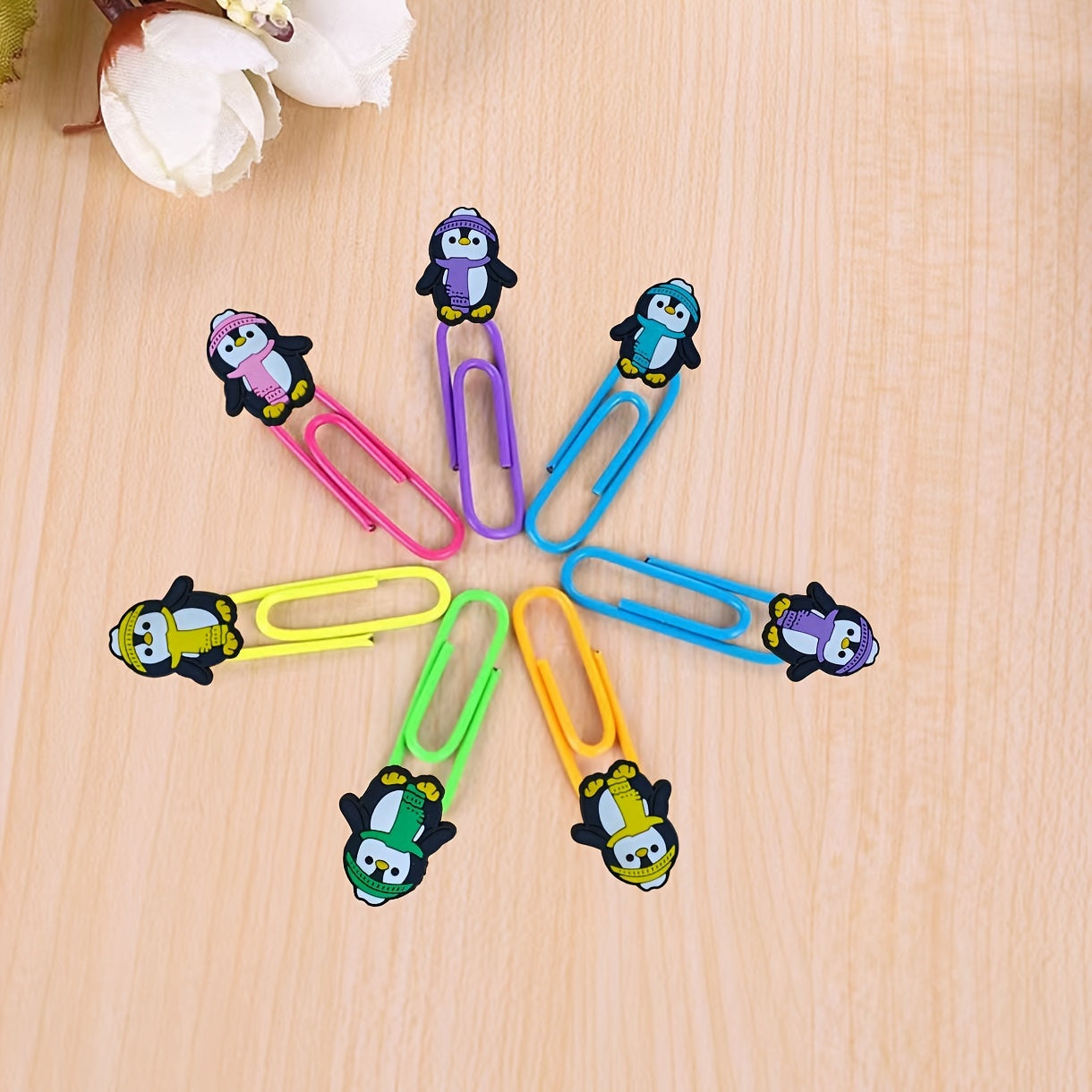 6 PCS Cartoon Paper Clips Colorful Office Supplies Bookmark Desk Stationery