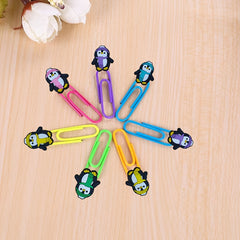 6 PCS Cartoon Paper Clips Colorful Office Supplies Bookmark Desk Stationery