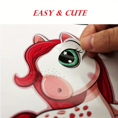 24pcs Unicorn Face Sticker Set DIY Craft Make Your Own Party Favor Supplies