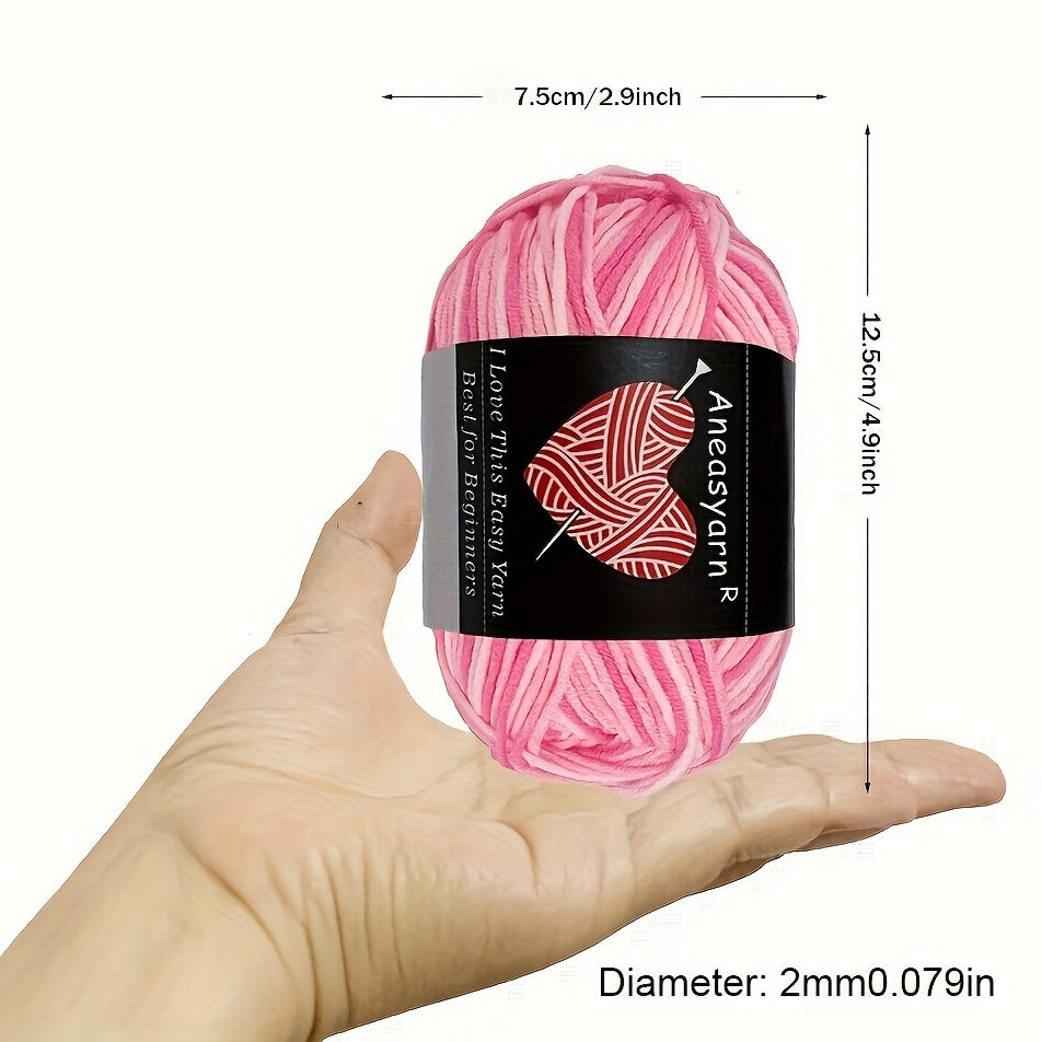 5-strand Fancy Dyed Yarn for DIY Knitting & Crocheting 100m 50g