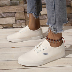 Women's Canvas Lace Up Low Top Sneakers Casual Walking Shoes