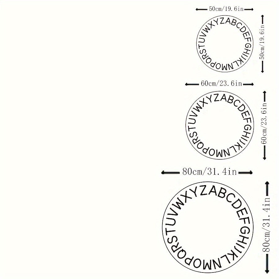 Soft Round Carpet English Letter Pattern Floor Mat