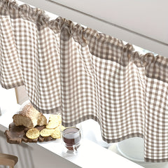 Plaid Short Curtain Modern Balcony Cafe Curtain