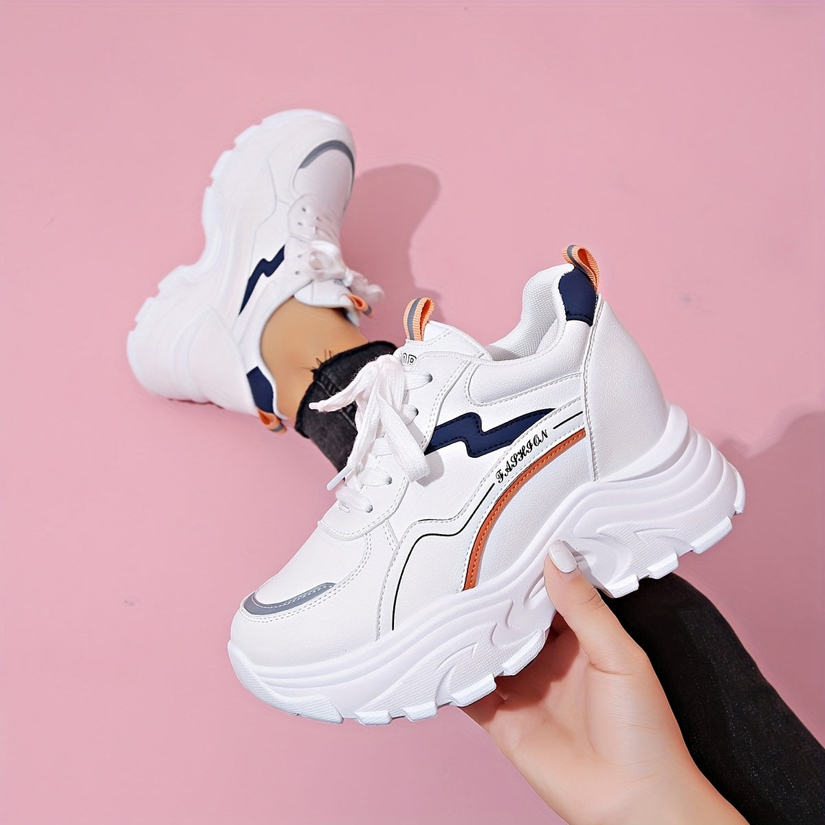 Women's Thick Bottom Sport Shoes Lightweight Non slip Chunky Sneakers