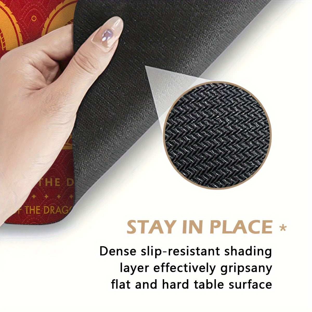 New Year Dragon Print Tableware Drying Pad Soft Drainage Anti Slip Pet Pad