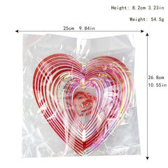 Heart Pattern Bird Repellent Hanging Ornament Outdoor Garden Decor