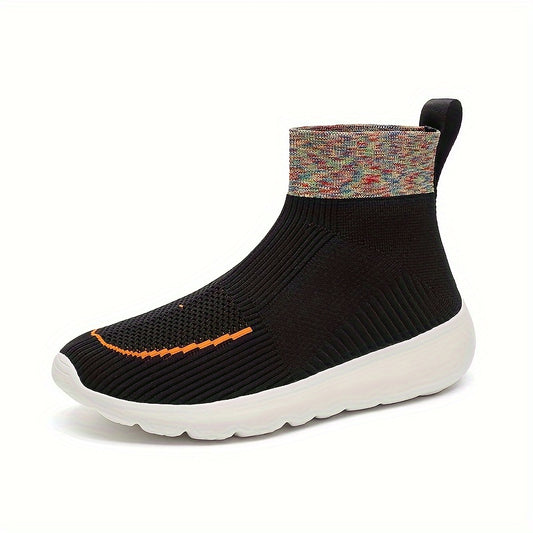 Men's Woven Knit Breathable Sneakers Non Slip Soft Sole Shoes