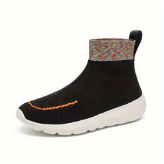 Men's Woven Knit Breathable Sneakers Non Slip Soft Sole Shoes