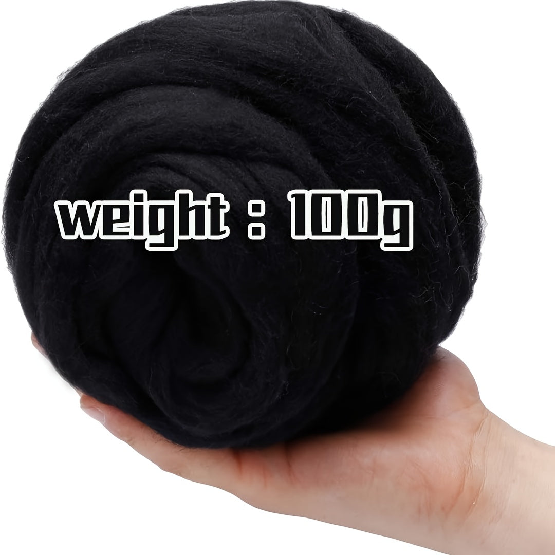 100g Fiber Roving Wool Top Wool Felting Supplies Chunky Yarn Spinning Wool