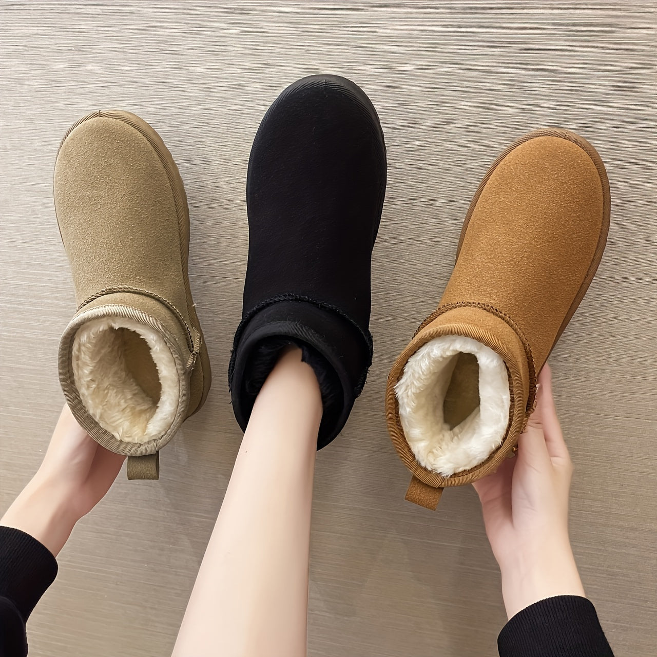 Women's High Top Snow Boots Fluffy Warm Outdoor Shoes