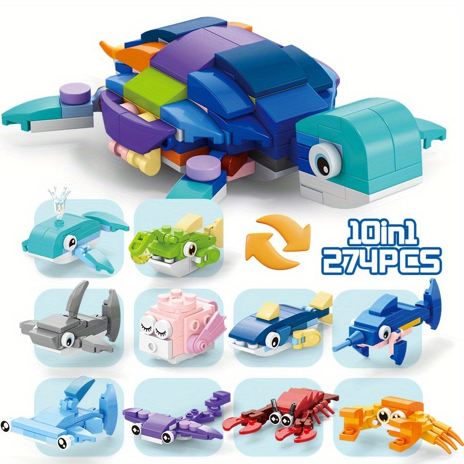 10pcs Animal Toy Building Blocks DIY Model Toys 10 in 1 for Birthday