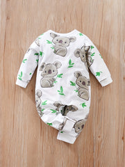 Baby Cartoon Koala Long Sleeve Rompers