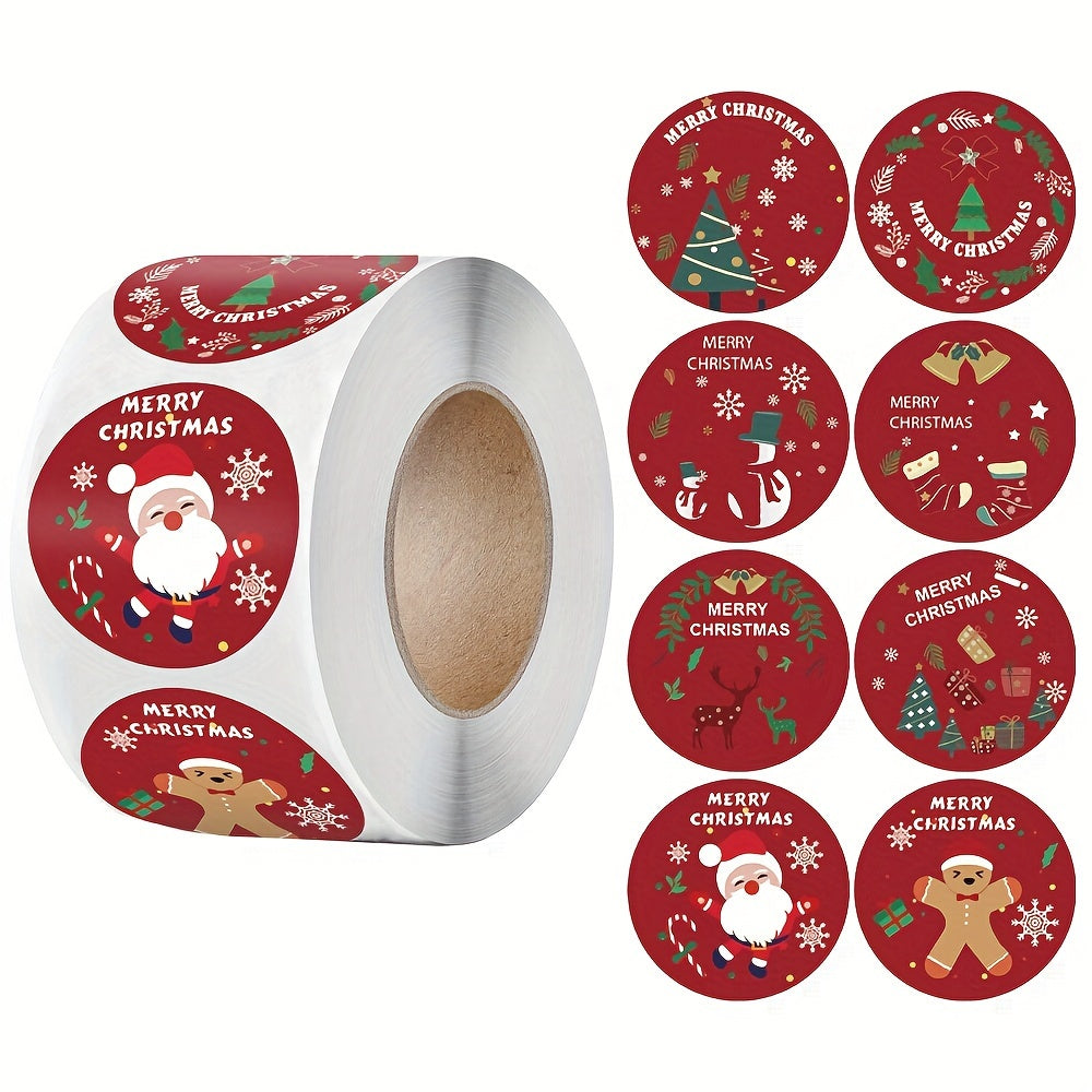 500 Cowhide Adhesive Christmas Stickers Holiday Decoration Label