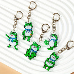 6pcs Big Eye Frog Keychain Bag Accessories Gift For Boys And Girls