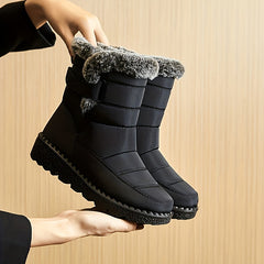 Waterproof Non slip Thickened Medium Tube Snow Boots for Women