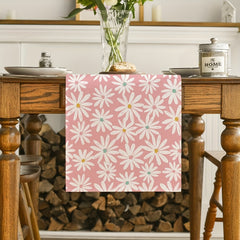 Pink Daisy Flowers Spring Table Runner 33x182 cm