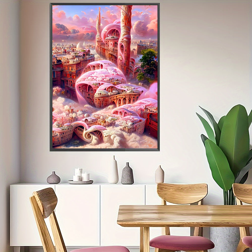 Fairy Tale Castle Landscape Canvas Painting Poster for Home Wall Decor