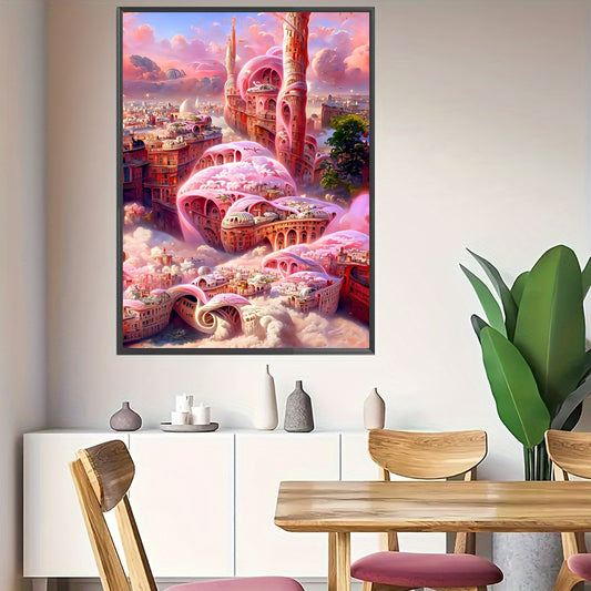 Fairy Tale Castle Landscape Canvas Painting Poster for Home Wall Decor