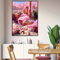 Fairy Tale Castle Landscape Canvas Painting Poster for Home Wall Decor