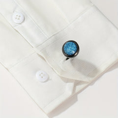Colorful Crystal Round Men's Shirt Cufflinks Closure