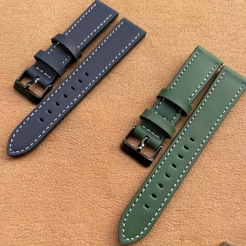 1pc Smart Watch With Switch Raw Ear Strap Leather 20mm