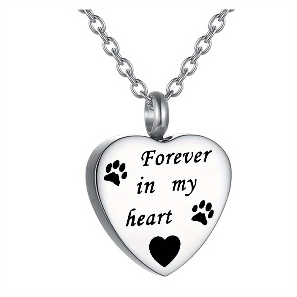 Pet Memorial Necklace Heart Pendant Cremation Urn Jewelry for Ashes