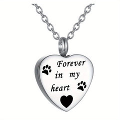 Pet Memorial Necklace Heart Pendant Cremation Urn Jewelry for Ashes