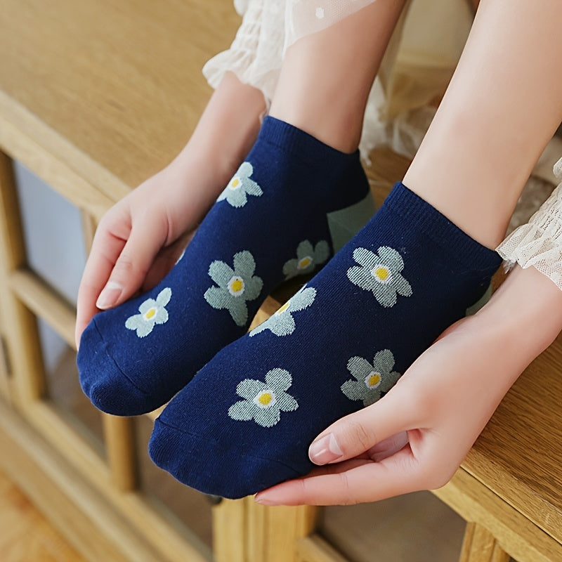 6 Pairs Women's Ankle Socks Cotton Low Cut Boat Short Socks