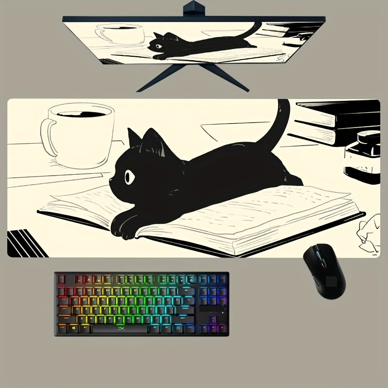 Cat Mouse Pad Oversized Office Wrist Support Desk Pad Cartoon Pattern