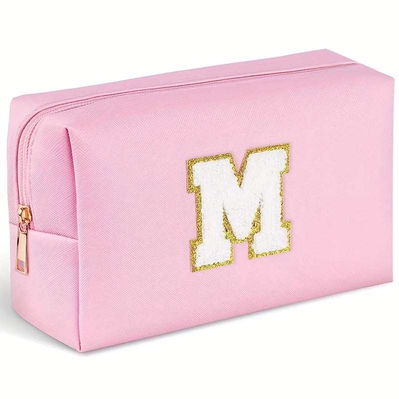 Monogrammed Cosmetic Bag PU Waterproof Travel Toiletry Bag
