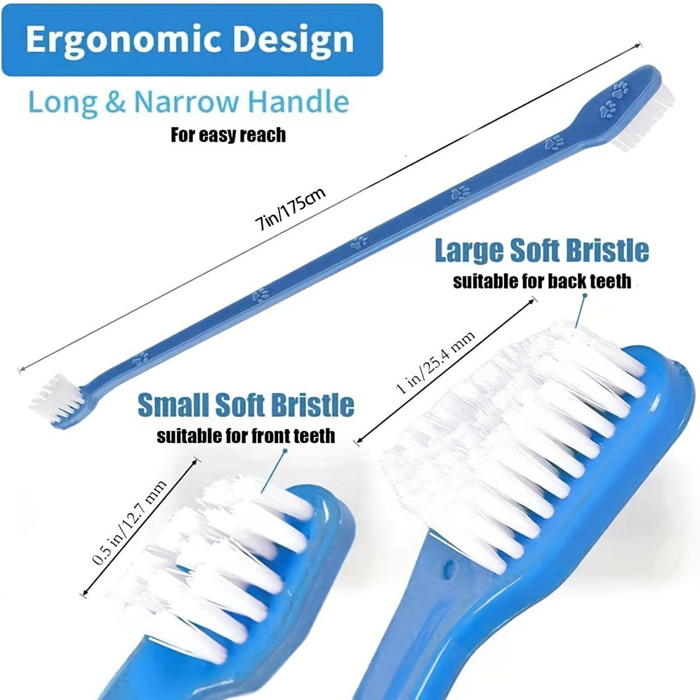 Triple Head Dog Toothbrush Set - 360 Degree Cleaning - Double Head Design