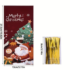 50pcs Christmas Candy Packaging Bag Small Gift DIY Baking Food Bag