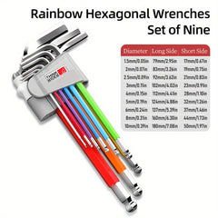 ThinkRider 9 Function Bike Repair Tools L Wrench Set for Inner Hexagon Bolts