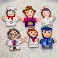 3pcs Finger Puppets Chef Nurse Police Farmer Chef Scientist Role Playing Toys