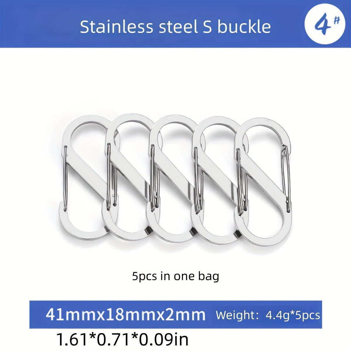 Stainless Steel Hanging Buckle S-shaped Carabiner Keychain