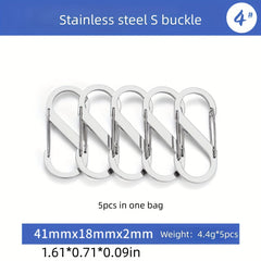 Stainless Steel Hanging Buckle S-shaped Carabiner Keychain
