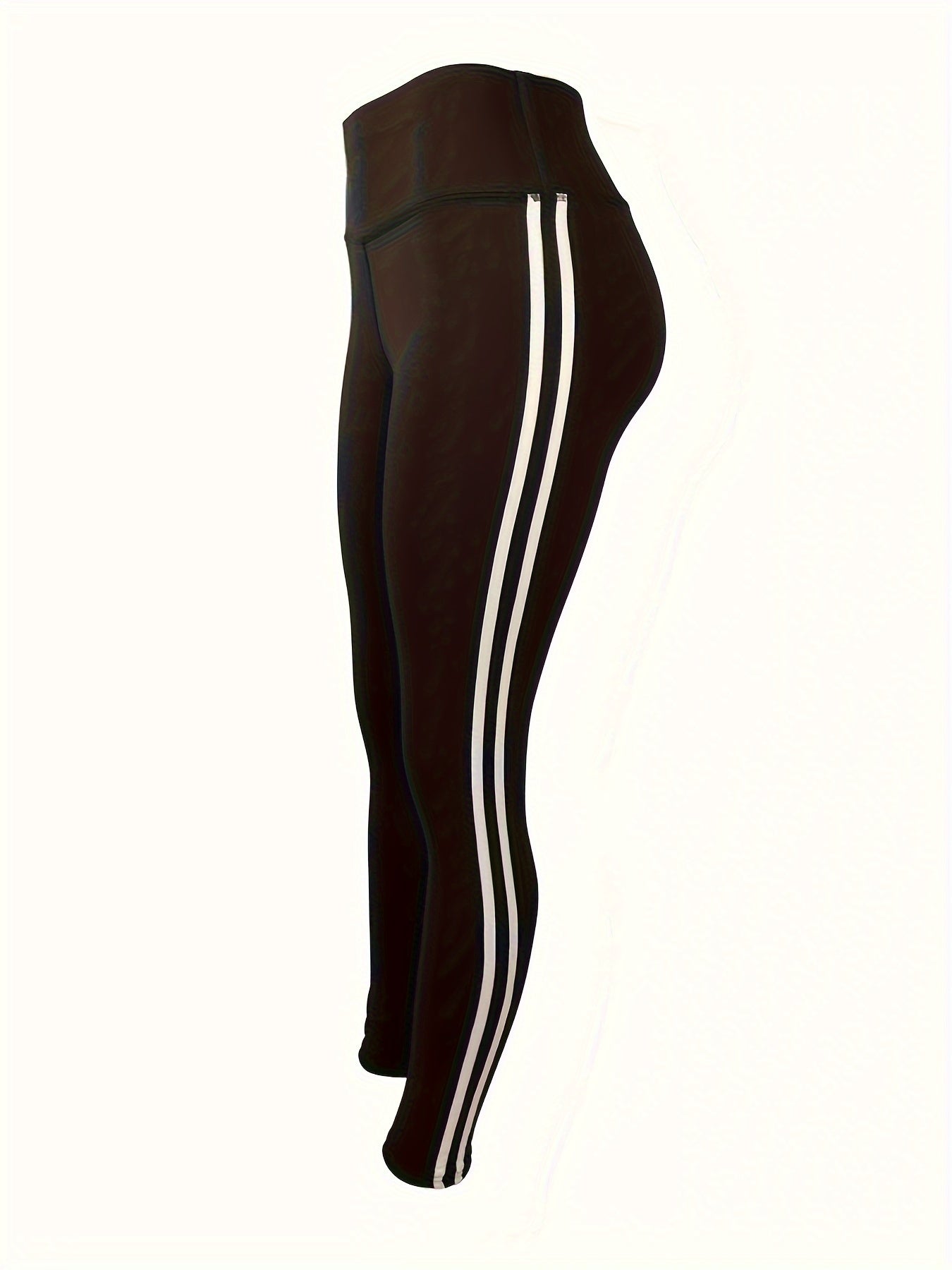Stripe Stitching Sports Pants High Waist Tummy Control Yoga Leggings