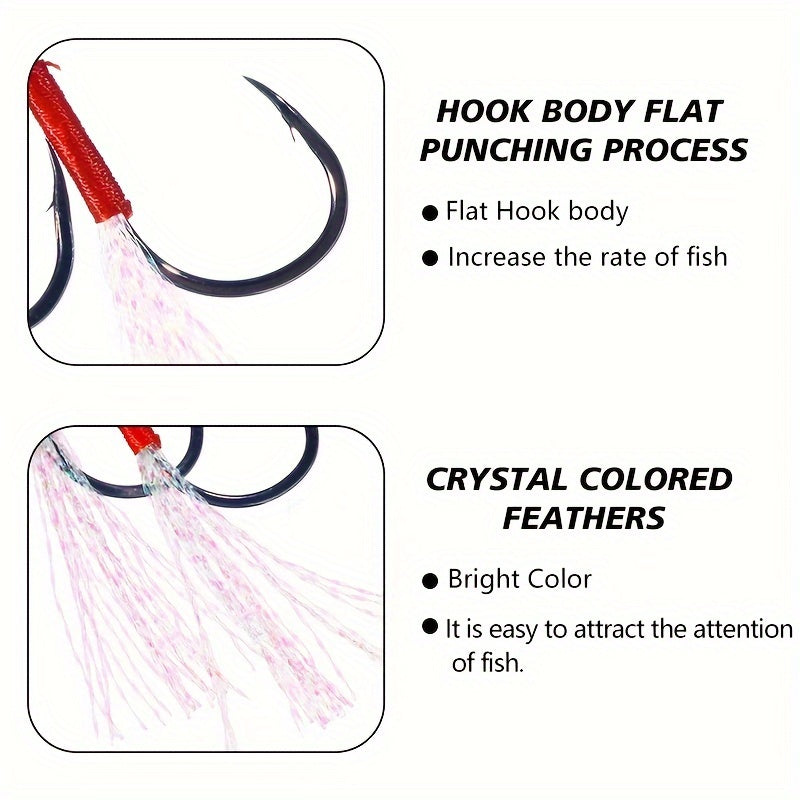 5pcs Slow & Fast Jigging Lure Hooks Fishing Tackle
