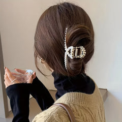 Minimalist Pearl Hair Claw Clips Non slip Women Girls Hair Accessories