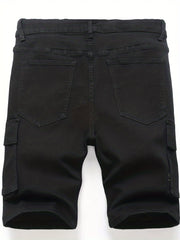 Men's Stretch Denim Shorts Casual Outdoor Summer Cargo Pocket