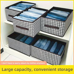 Houndstooth Clothes Storage Box Foldable Large Capacity Household